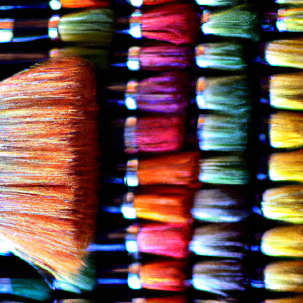 Designer matière avec une palette d’engobes et des brosses, vue macro